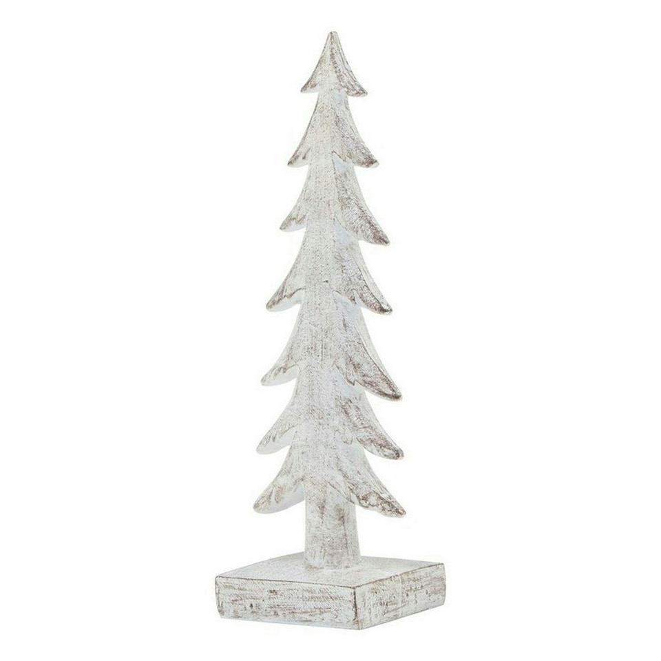 image 1 of Medium Snowy Forest Tree Sculpture - Resin - L7 x W8 x H24 cm - White