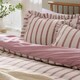 image 2 of Wylder Connie Striped Ruffle Duvet Cover Set | Pink | Clay Pink | King | 1