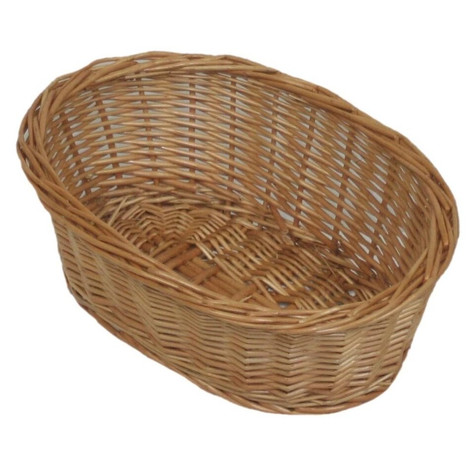 image 1 of Small Oval Wicker Tray | Brown | Brown | Small