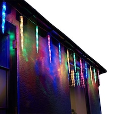 Set of 10 Light up Christmas Smart Icicle Lights with 50 Cool White & Multi-Coloured LEDs