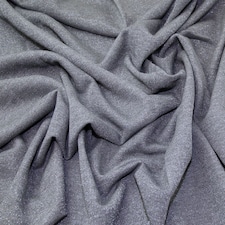 Grey Lurex Fleece Back Sweatshirt Stretch Knit Fabric for Dressmaking, 145cm / 57" Wide - per metre