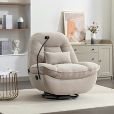 Fallon Boucle Swivel Recliner Chair - Light Brown | Tesco