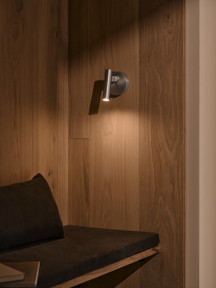 image 1 of Nordlux Makoto Indoor Wall light Silver Aluminium Sensor G9 Adjustable Head - Plug In or Mains Powered , IP20