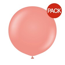 Kalisan Standard Latex Plain Balloons (Pack of 2) - Coral - One Size