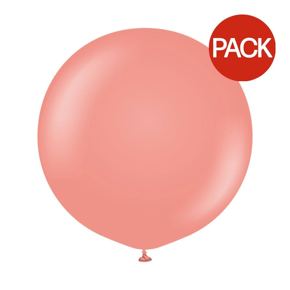 Kalisan Standard Latex Plain Balloons (Pack of 2) - Coral - One Size