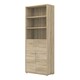 image 3 of Prima Bookcase 3 Shelves with 2 Drawers 2 Doors in Oak
