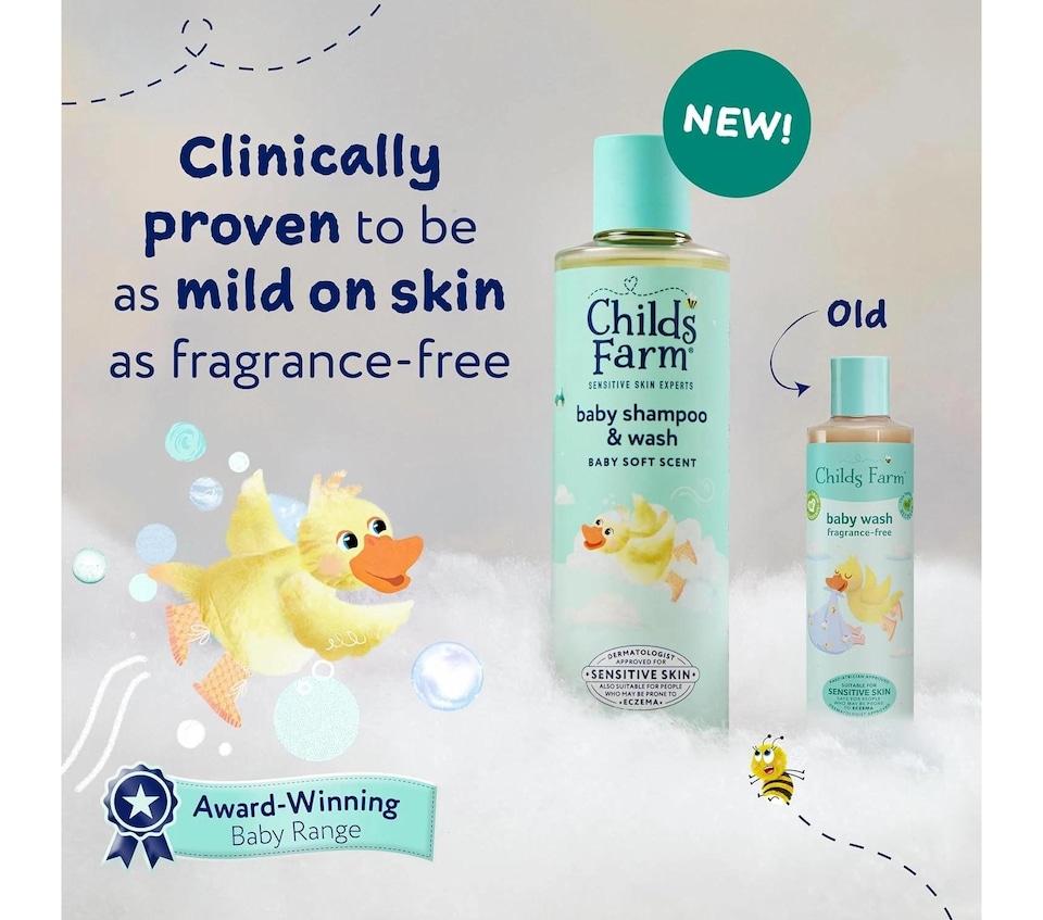 image 1 of Childs Farm Baby Shampoo Body Wash Tear Free Sensitive Skin Soft Scent 250Ml