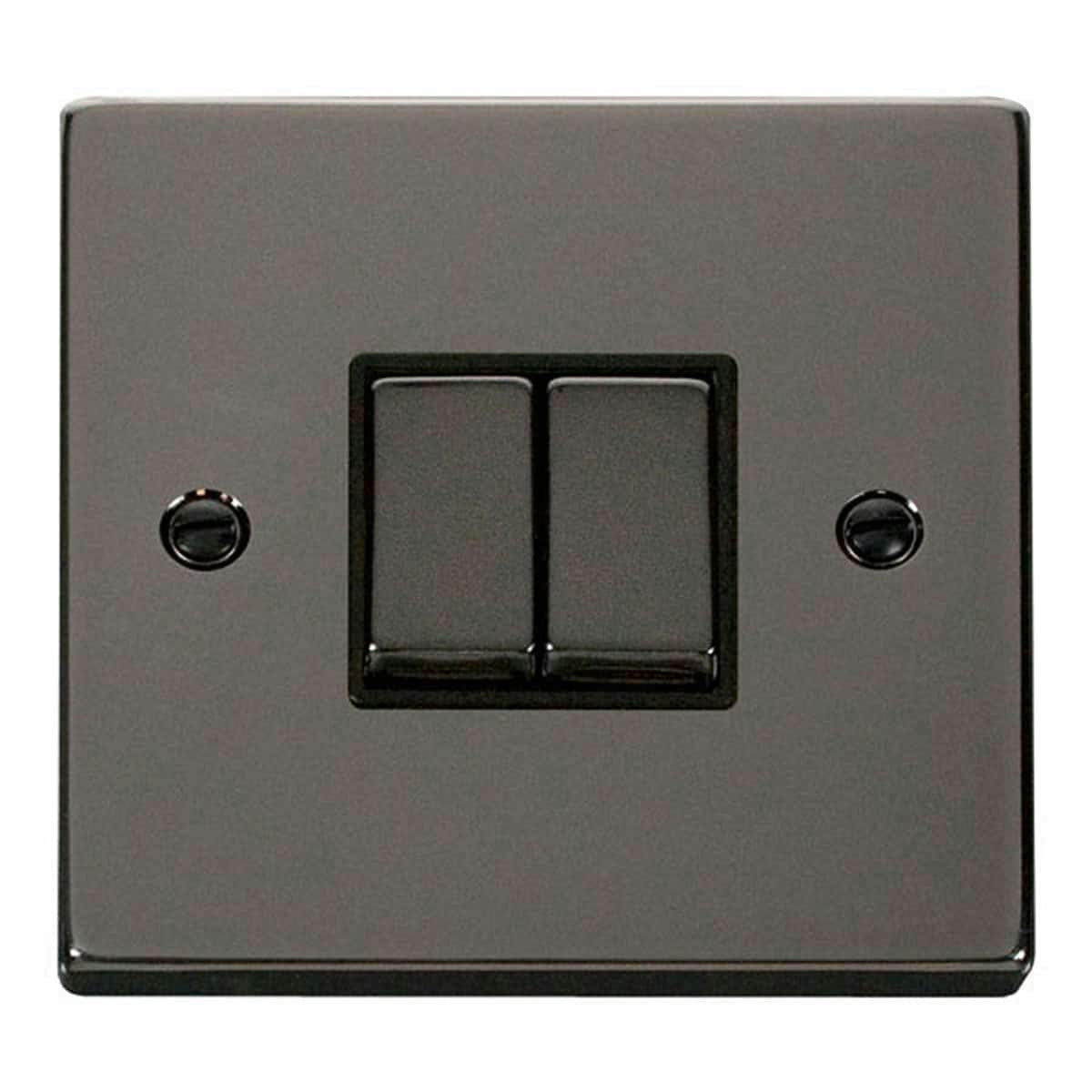 SE HOME Black Nickel 10A 2 Gang 2 Way Ingot Light Switch Black Black Nickel