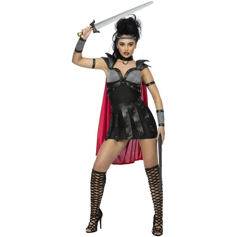 image 1 of Fever Womens/Ladies Gladiator Costume Set - Black - L L