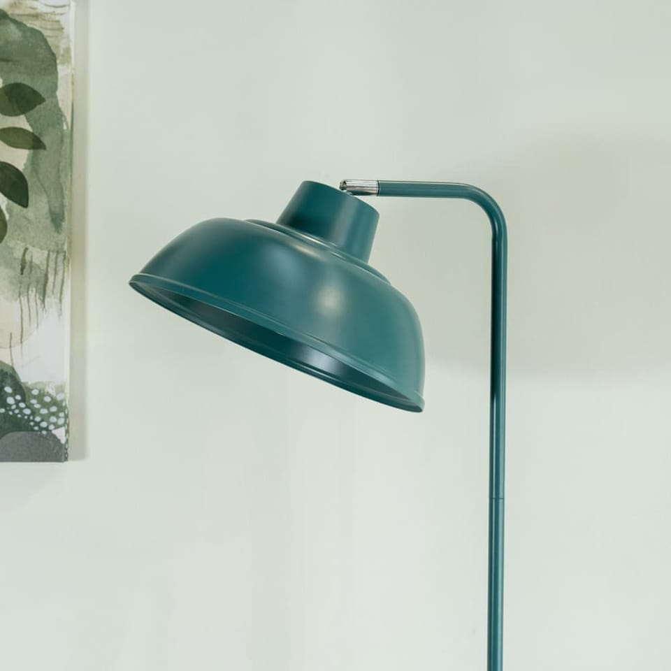 image 1 of ValueLights Morris Teal Retro Dome Metal Freestanding Floor Lamp