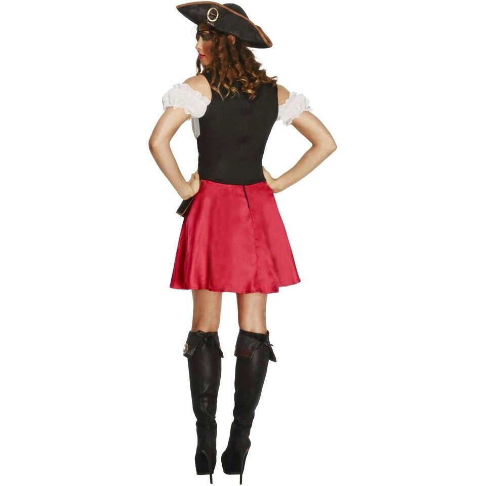 image 1 of Fever Womens/Ladies Pirate Wench Costume - Black/Red/White - M | Multi | M