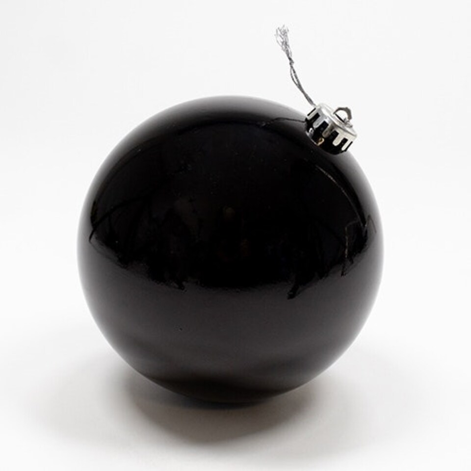 image 1 of Black Shiny Shatterproof Christmas Bauble 15cm