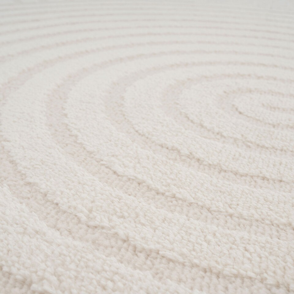 image 1 of KUKOON Retro Grooves Plush Pile Cream Beige Living Room Area Rug 240cm x 330cm
