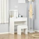 image 2 of HOMCOM Dressing Table Set with Flip-up Mirror Padded Stool Sliding Drawer White