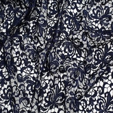 Minerva Core Range Navy Heavy Guipure Lace Fabric for Bridal, Dressmaking, 137cm / 53" Wide - per metre