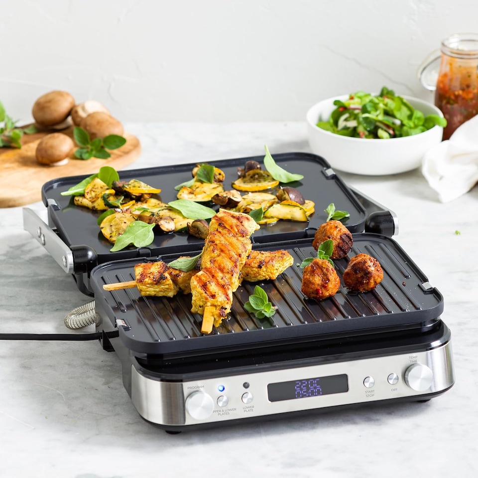 image 1 of Greenpan Bistro 6-in-1 Contact Grill and Griddle, PFAS-Free Non-Stick Ceramic