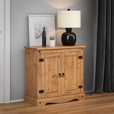 Mercers Furniture Corona 2 Door Cupboard Small Sideboard Solid Wood Pine Wooden with Mexican Styling