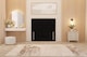 image 3 of Divan Bed Base with Plain Floor Standing Headboard Plush Velvet | Black | Black