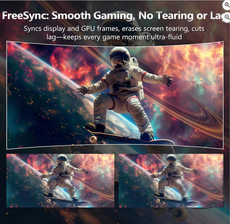 image 1 of Z-Edge 24 Inch Curved Gaming Monitor 200Hz 1ms MPRT, 16:9 Full HD 1080P LED Monitor, VA Panel,  FreeSync, HDMI & DisplayPort - Black | Black | 1