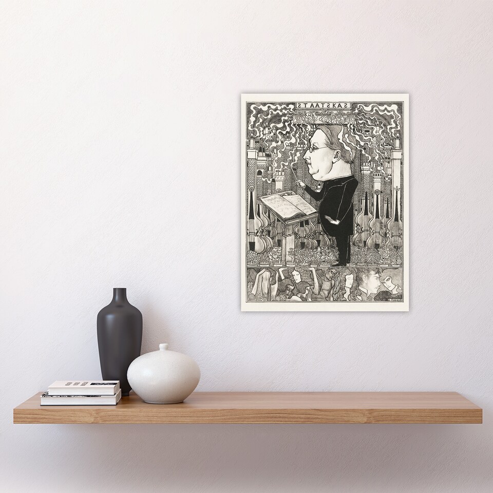 image 1 of Conductor Violins Smoking Chimneys Vintage Wall Art Print Toorop 12x16"