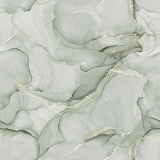 Muriva Elysian Marble Wallpaper - Green/Gold - 10m x 0.5m Green