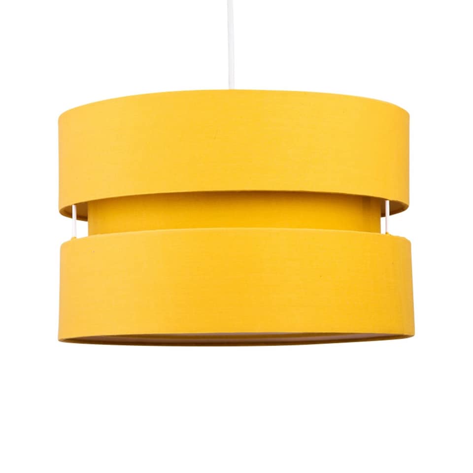 image 1 of Ochre Layered Easy Fit Drum Light Shade | Yellow | Large | 1