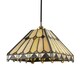 image 2 of Art Deco Style Amber Tiffany Pendant Shade with Gold Triangles and Diamonds