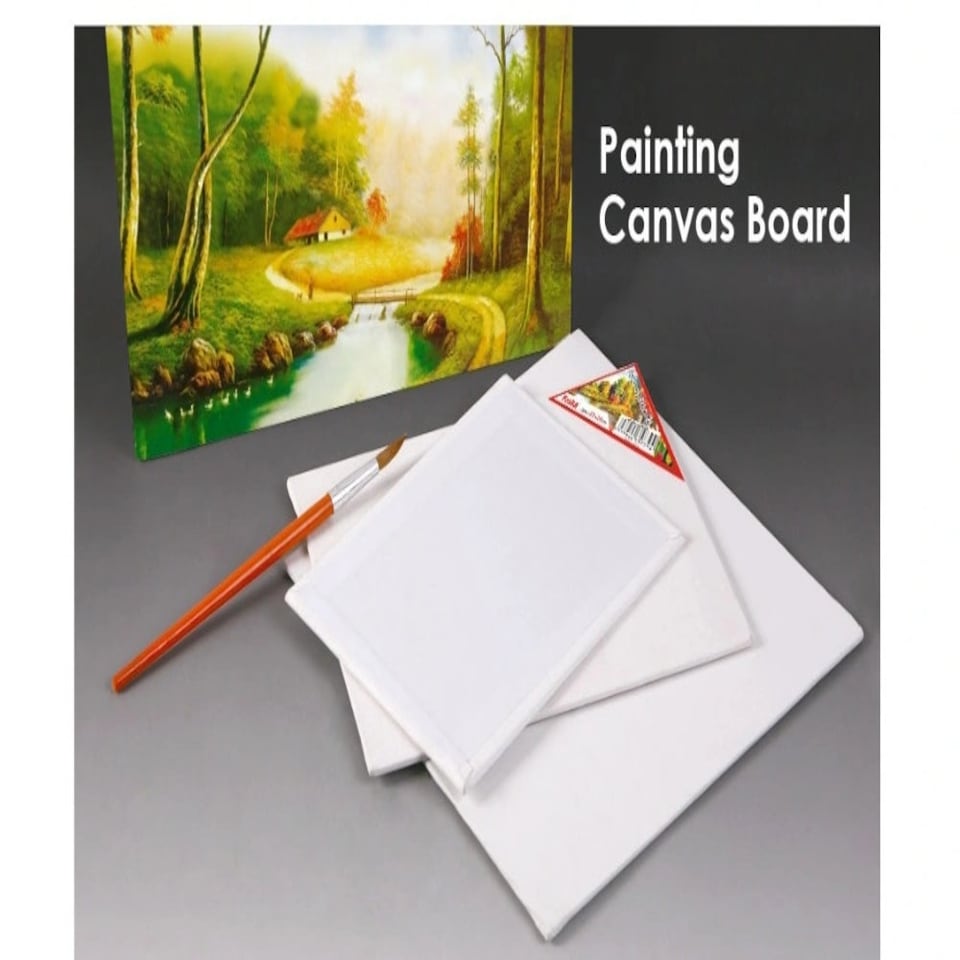 image 1 of 25 x 25cm Artist Paint Canvas Drawing Board