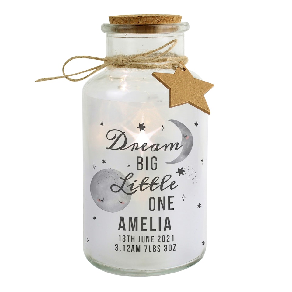 image 1 of Personalised Dream Big LED Glass Jar