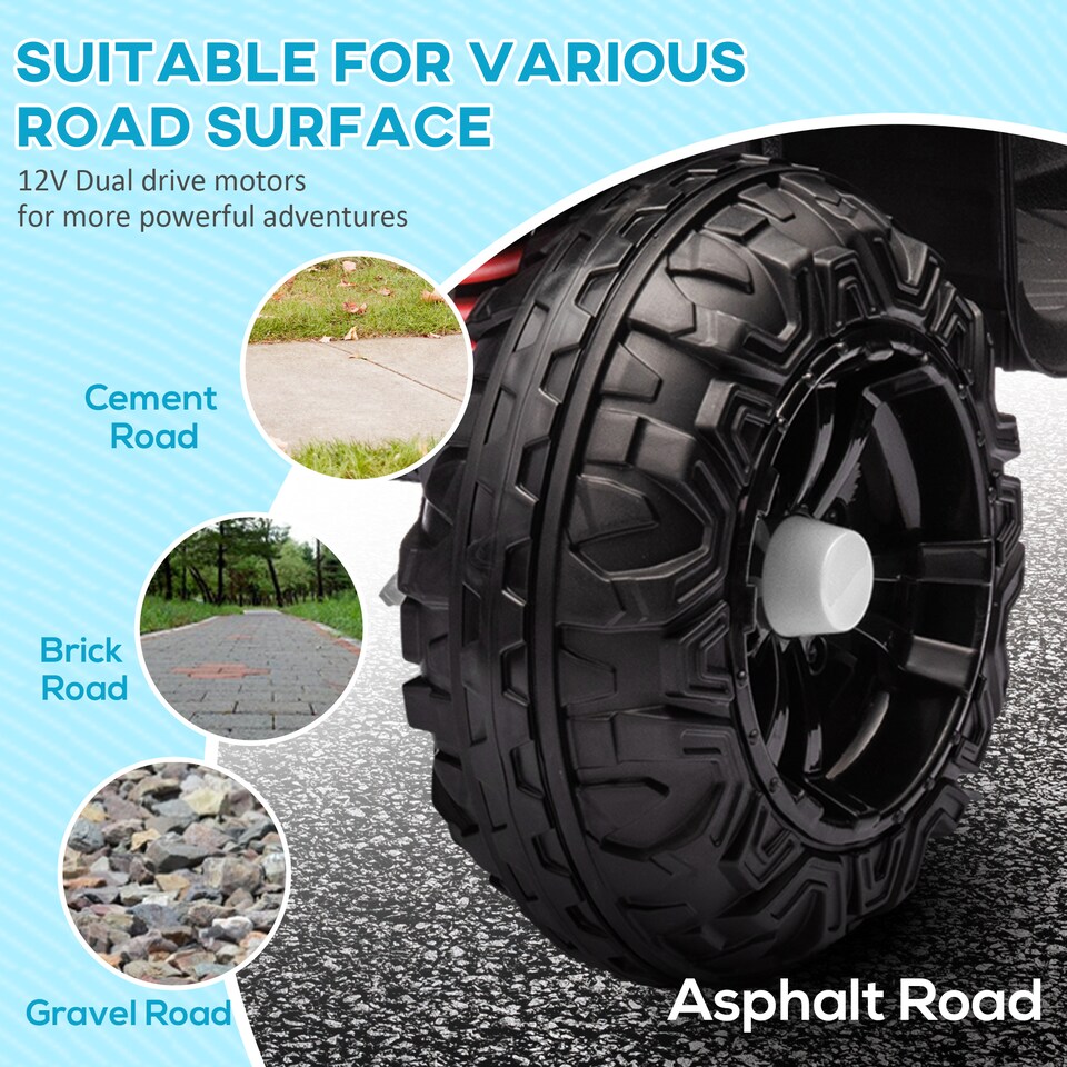 image 1 of AIYAPLAY Kids Quad Bike, 12V Electric Ride on ATV with 4 Wheels Spring Suspension, LED Light, Music, MP3, 5KMithH Battery Powered, for Ages 3-5 Years, White