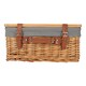 image 2 of 36cm Double Steamed Grey Lined Willow Empty Picnic Basket with Pinewood Lid | Brown | Brown | S | 1