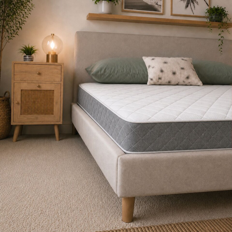 image 1 of Essentials Jump n Tac 18cm Hybrid Memory Foam Spring Mattress Soft Feel