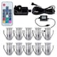 image 1 of Set of 10 - 15mm Stainless Steel IP67 Colour Changing LED Decking Kit Chrome | Clear