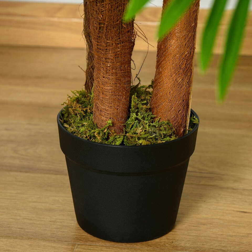 image 1 of Outsunny 120cm/4FT Artificial Palm Tree Decorative Plant w/19 Leaves Pot