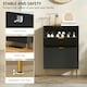 image 6 of HOMCOM Slim Shoe Storage Cabinet with 2 Flip Drawers for Hallway Black | Gold | 60W x 24D x 91.5H cm