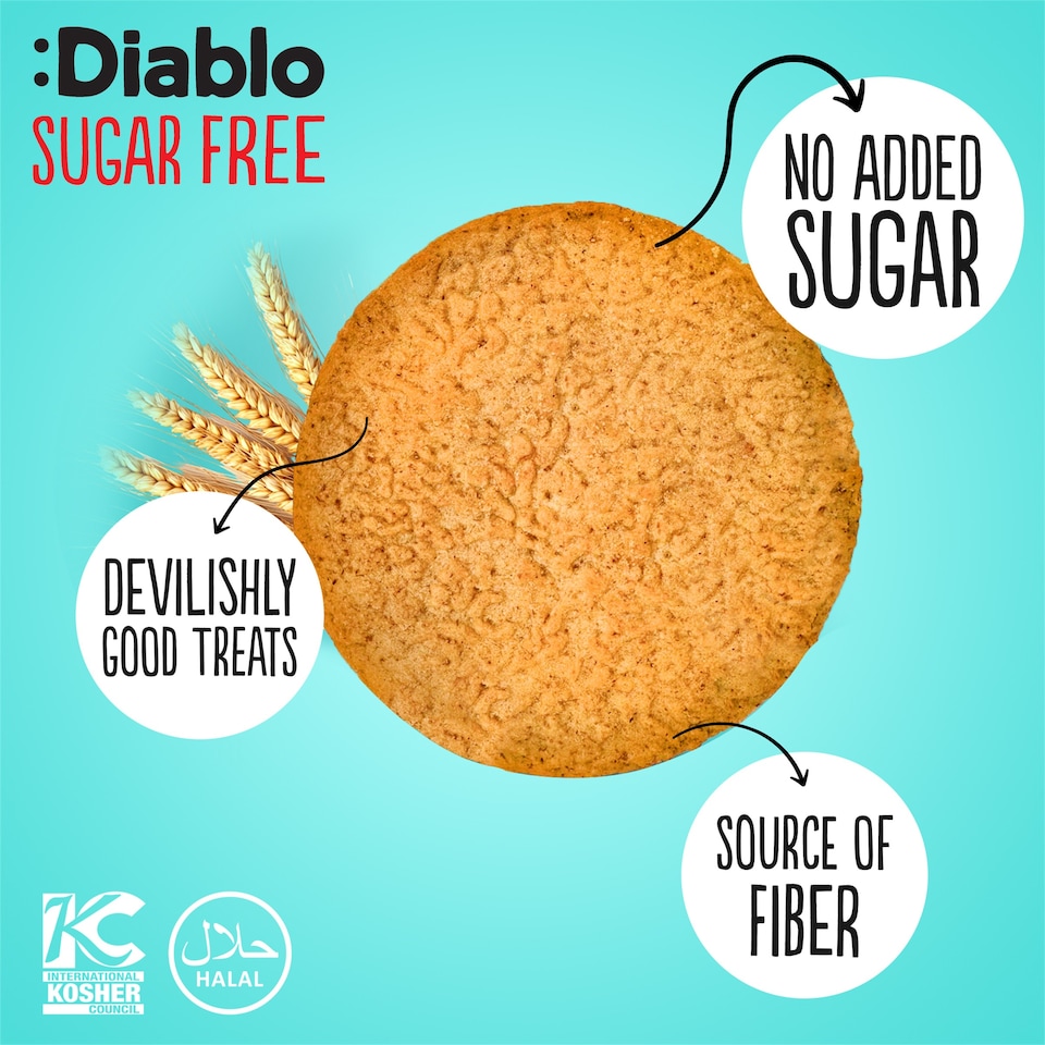 image 1 of Diablo No Added Sugar Digestive Cookies 150g 3 Pack