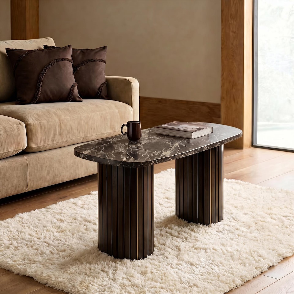 image 1 of OHS Madison Ribbed Long Coffee Table Living Room Office