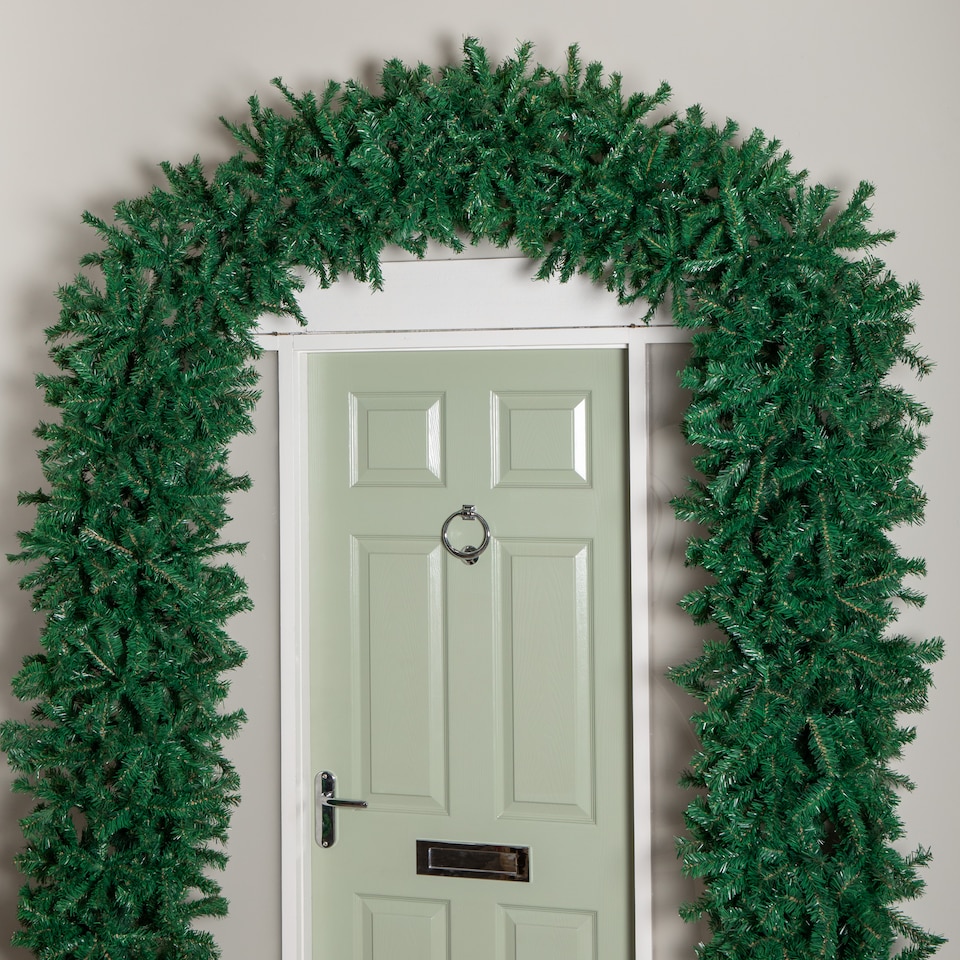 image 1 of 8ft (2.50m) Samuel Alexander Single Door Plain Green Christmas Tree Arch with 2000 Tips