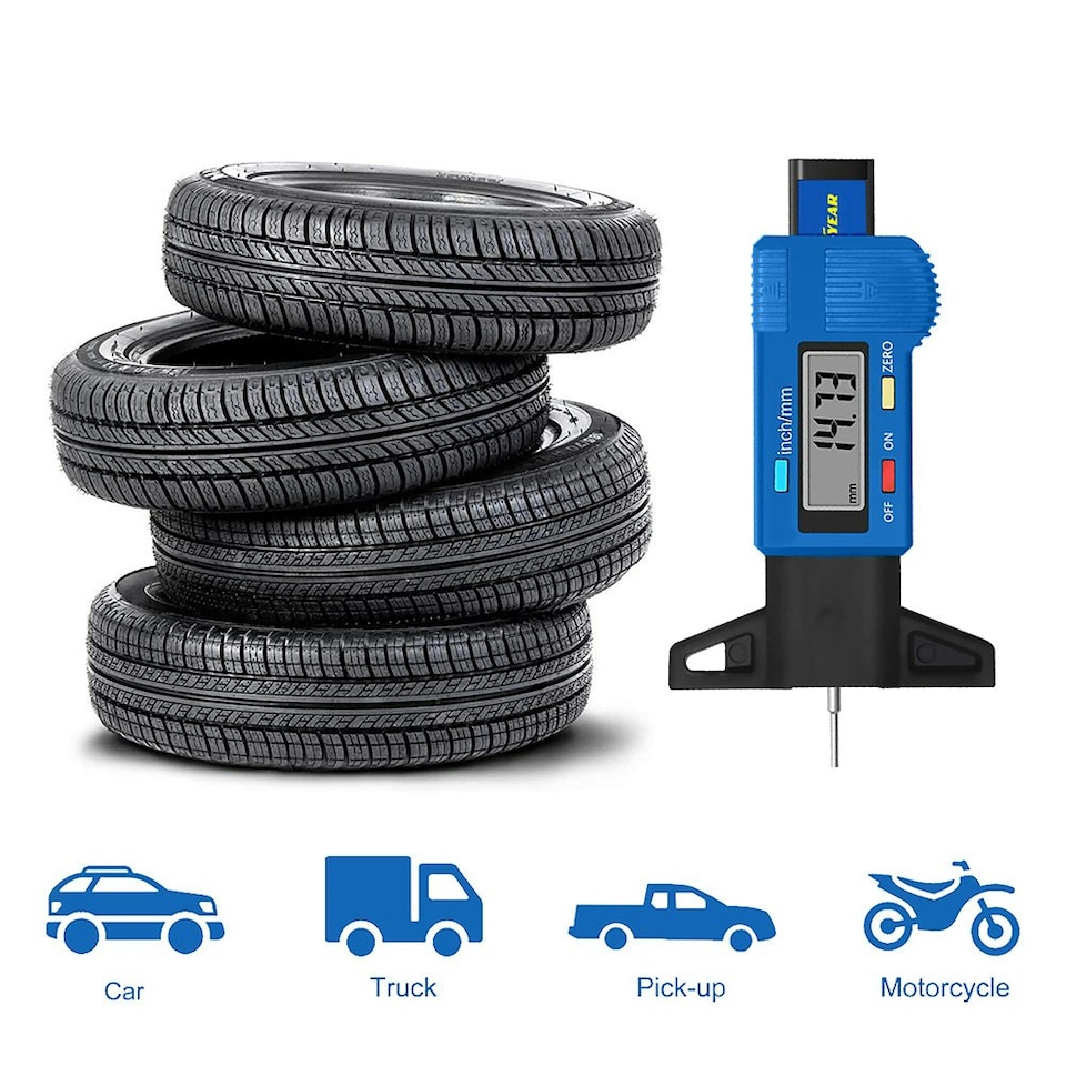 image 1 of Goodyear Digital Tyre Tread Depth Gauge Measuring Tool Car Van Trucks MOT