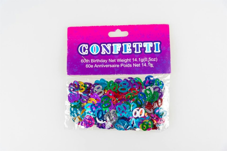 image 1 of 60th Birthday Confetti Multicolour 2 pack x 14 grams birthday decoration Foil Metallic 2 pack