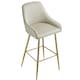 image 3 of Bar Stool Avane - with backrest, upholstered, velvet look - Set of 6 Cream | Gold