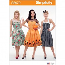Simplicity 8979 Paper Sewing Pattern – Women’s Dress, Size U5 (16–18–20–22–24), Intermediate