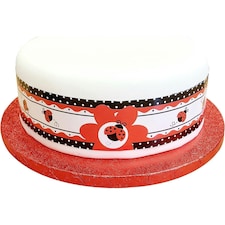 Anniversary House Ladybird Cake Decoration - White/Red/Black - One Size