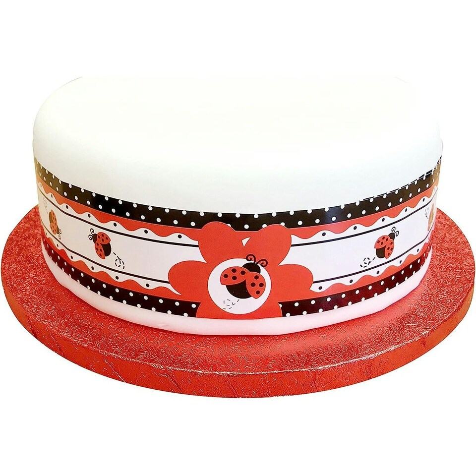 Anniversary House Ladybird Cake Decoration - White/Red/Black - One Size