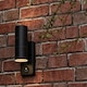 image 1 of ValueLights Up Down Matte Black Wall Light and GU10 Spotlight LED 5W Warm White 3000K Bulb Black