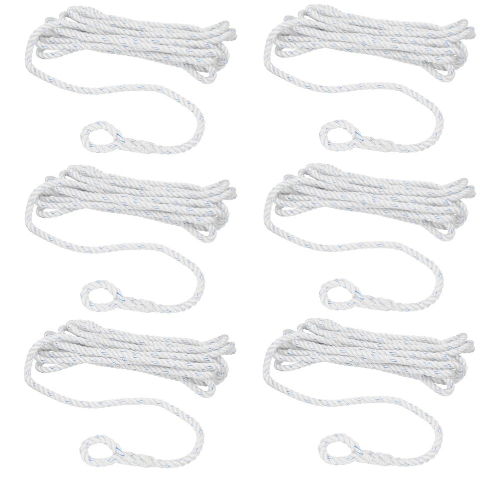 image 1 of 6 Pack Spliced Polyester Mooring Line 10mm x 10m Boat Dock Line Rope Warp