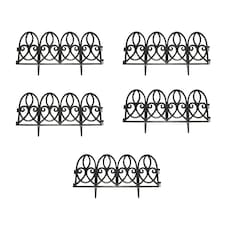 Traditional Black Plastic Garden Lawn Edging (56cm x 30cm) - 5 Panels
