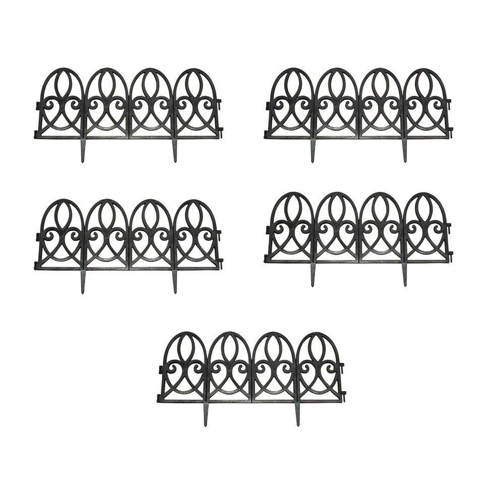 image 1 of Traditional Black Plastic Garden Lawn Edging (56cm x 30cm) - 5 Panels