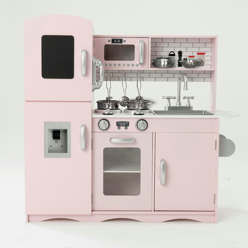 image 1 of Kidoz Signature Wooden Play Kitchen - Role Play Kitchen - Pink