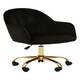 image 1 of Interiors by Premier Brent Black Velvet And Gold Base Home Office Chair